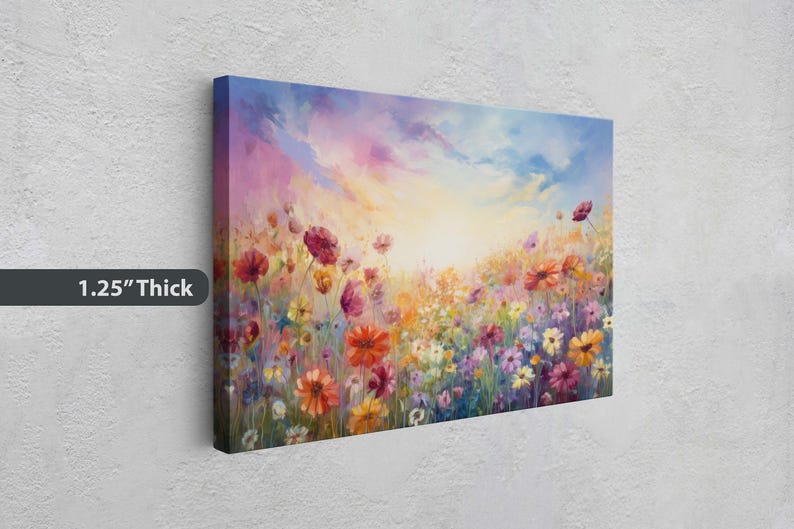 Floral Abstract Canvas: Colorful Home Decor (Framed, Hanging Hardware Included) image 2