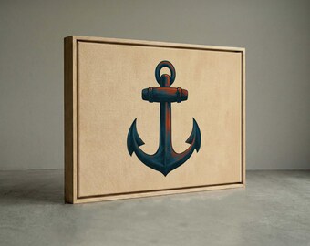 Antique Style Nautical Anchor Canvas Print Rustic Sailor Wall Decor