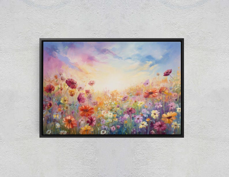 Floral Abstract Canvas: Colorful Home Decor (Framed, Hanging Hardware Included) image 6