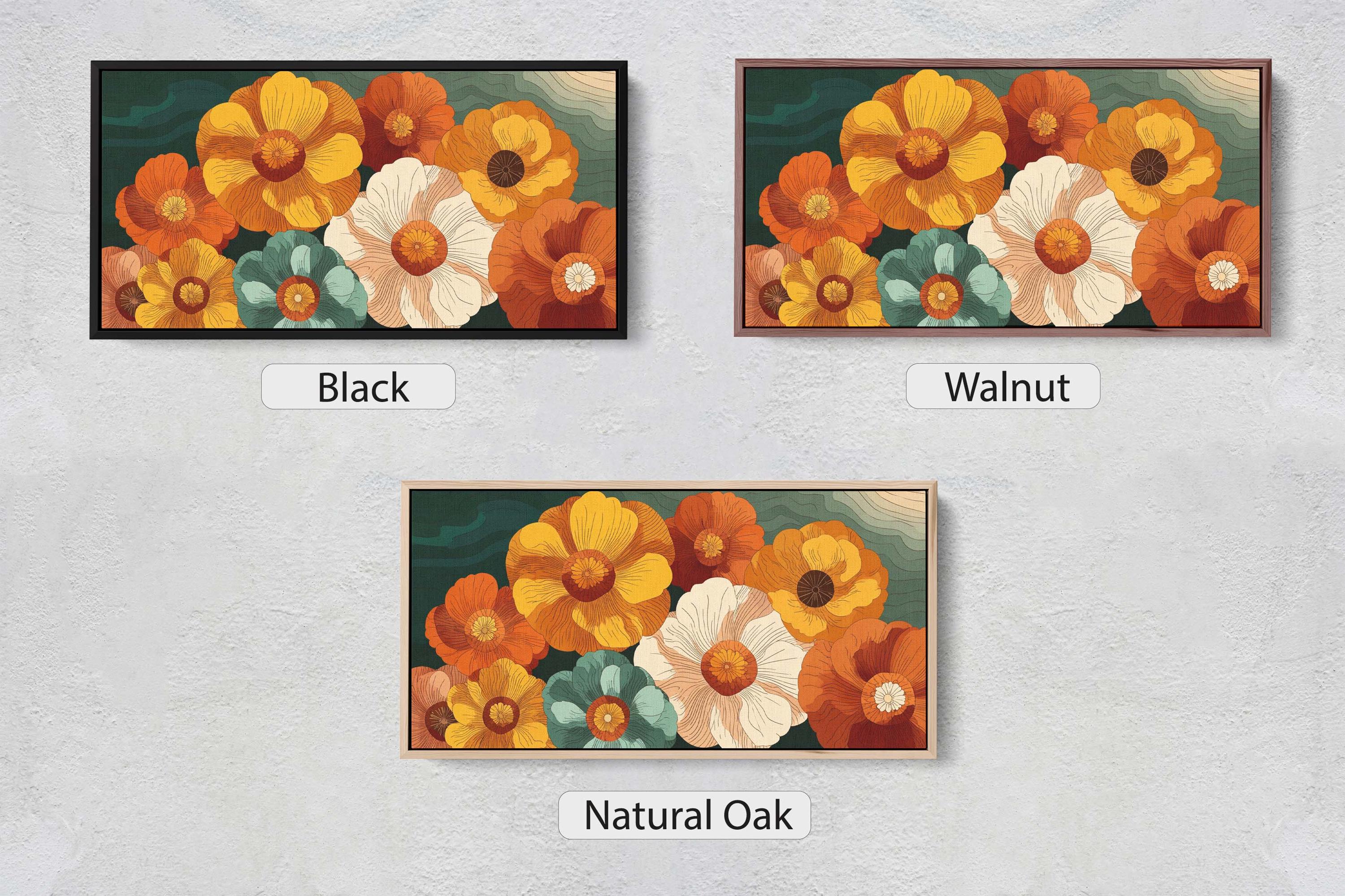 Retro 70s Flower Power Canvas Print, Vintage Style Floral Wall Art - Etsy