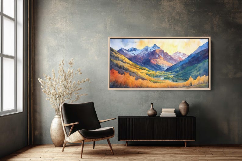 Telluride Colorado, Fall Mountains, Vibrant Landscape, Framed Canvas ...