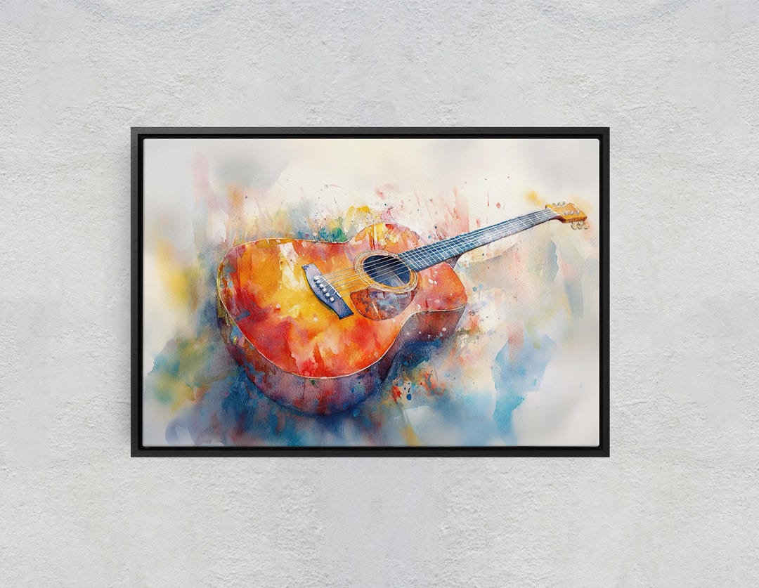 Watercolor Guitar, Music Painting, Instrument Art, Musical Art - Etsy