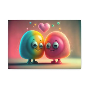 Cute Candy In Love Canvas Art Ready To Hang