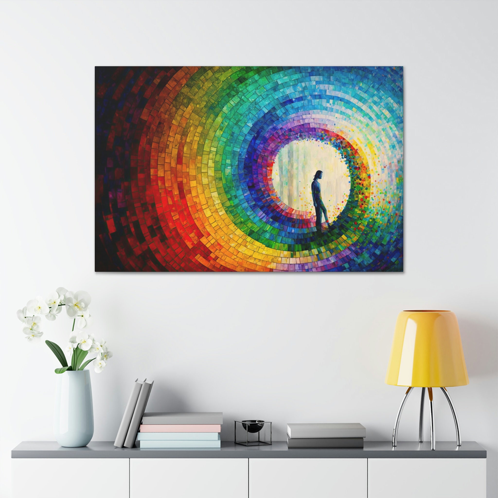 Abstract Expression Color Wheel Canvas Art Ready to Hang | Fantasy ...