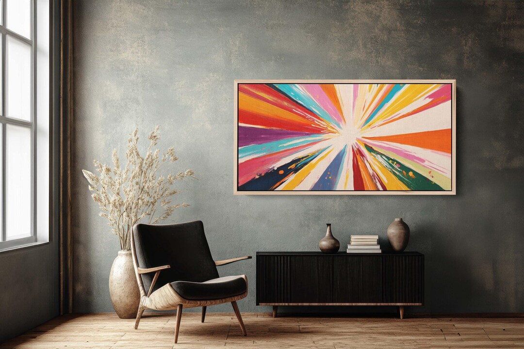 Modern Designs Rays Star Burst,painted Rays, Color Theory, Contemporary Art, Modern Decor ...