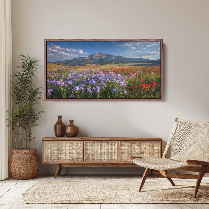 Mountain Wildflower Meadow Canvas Print, Colorado Landscape Wall Art ...