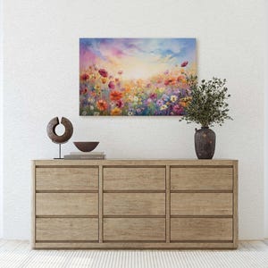 Floral Abstract Canvas: Colorful Home Decor (Framed, Hanging Hardware Included) image 5