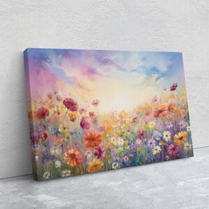 Floral Abstract Canvas: Colorful Home Decor (Framed, Hanging Hardware Included) image 4