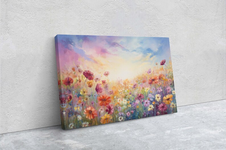Floral Abstract Canvas: Colorful Home Decor (Framed, Hanging Hardware Included) image 4