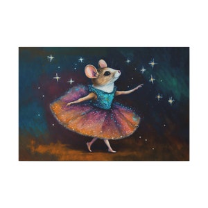 Ballerina Mouse Canvas Art Ready To Hang Large Print, Oil Painting