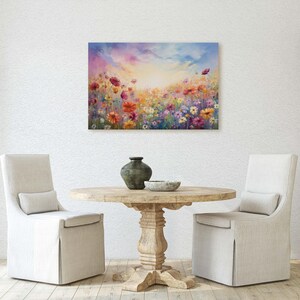 Floral Abstract Canvas: Colorful Home Decor (Framed, Hanging Hardware Included) image 3