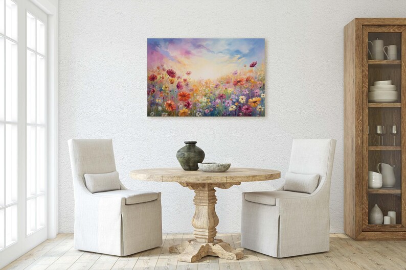 Floral Abstract Canvas: Colorful Home Decor (Framed, Hanging Hardware Included) image 3