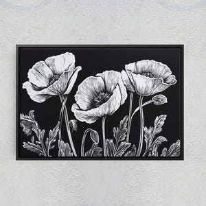 Black White Poppies, Poppy Flowers, Poppies Painting