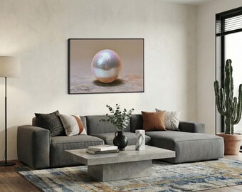 Pastel Iridescent Pearl Canvas Print Impressionist Elegant Zen Wall Art