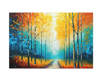 Colorful Aspen Forest Canvas Art Ready To Hang | Painting