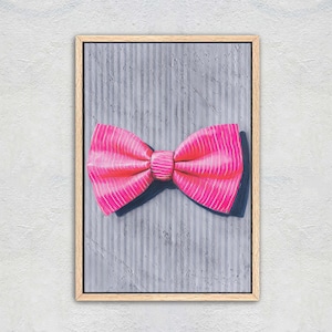 Dapper Menswear Hot Pink Striped Bow Tie Canvas Print Fashion Pop Art