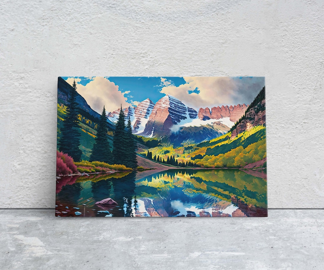 Aspen Colorado, Mountains Canvas Art Ready to Hang Large Print, Oil ...