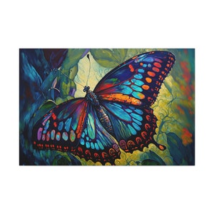 Butterfly Colorful Canvas Art Ready To Hang Large Print, Oil Painting, Monarch