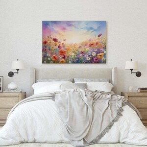 Floral Abstract Canvas: Colorful Home Decor (Framed, Hanging Hardware Included) image 7
