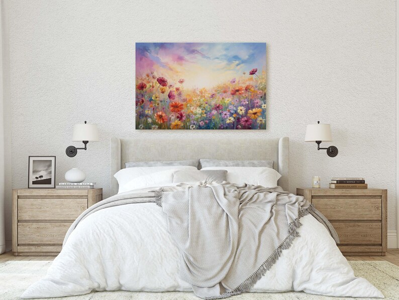Floral Abstract Canvas: Colorful Home Decor (Framed, Hanging Hardware Included) image 7