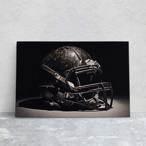 Football Helmet, Football Painting, Sport Art, Vintage Football, Sport Gift, Dad Gift, Brother Gift, Man Cave, Football memorabilia