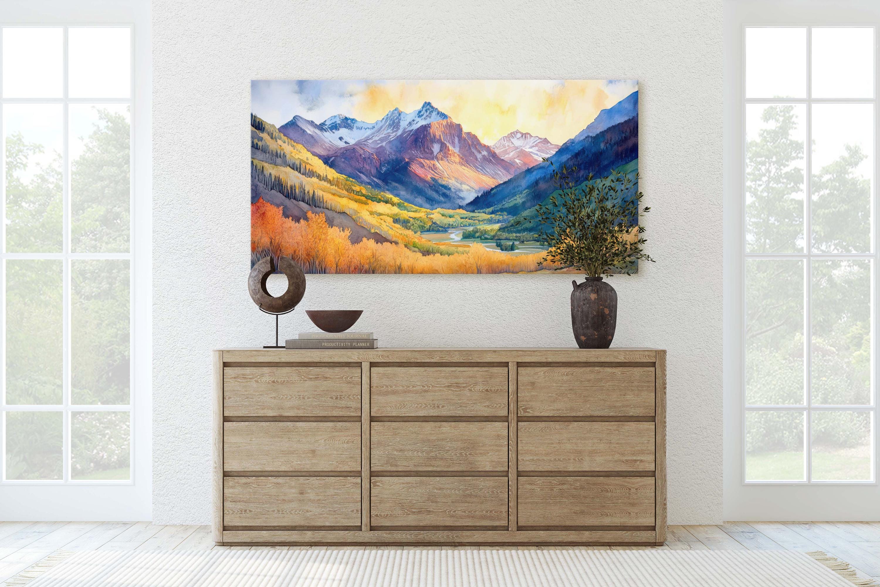 Telluride Colorado, Fall Mountains, Vibrant Landscape, Framed Canvas ...