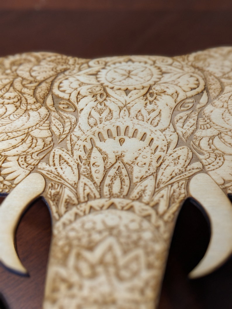 Mandala Elephant Engraved Mandala Wall Art Wood Wall Art Etsy