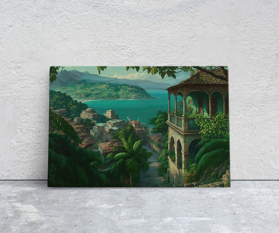 Montego Bay Jamaica Canvas Art Ready to Hang Large Print, Oil Painting