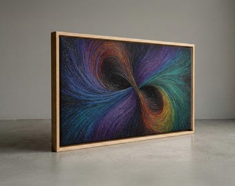 Abstract Infinity Loop Canvas Print, Vibrant Cosmic Swirl Wall Art Decor