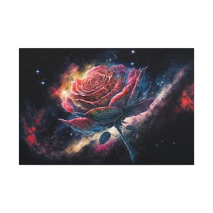 Galaxy Rose Canvas Art Ready To Hang Large Print, Painting
