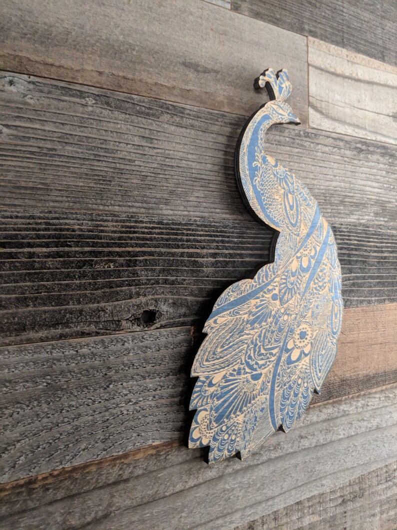 Peacock Wall Art Engravedmandala Wood Wall Art Indian Etsy