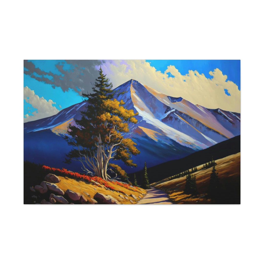 Pikes Peak Colorado Canvas Art Ready to Hang Large Print Oil Etsy