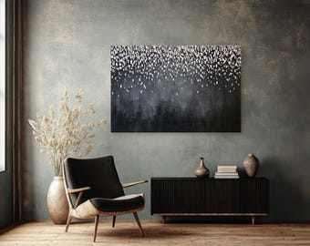 Abstract Monochrome Textured Canvas Print Urban Gray Industrial Wall Art