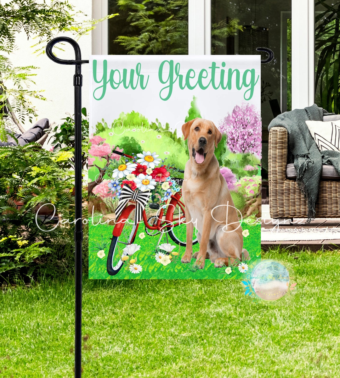 Yellow Lab Garden Flag Personalized Yellow Lab Flag One of a Etsy