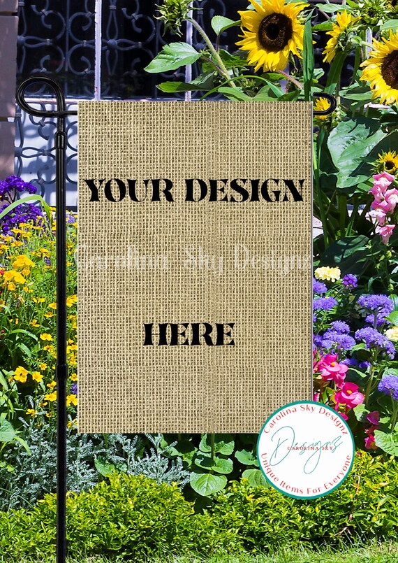 Download Burlap Spring and Summer Garden Flag Mock Up/ Instant Download | Etsy