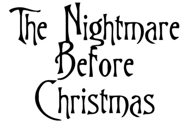 Nightmare Before Christmassvg Font Bundlenbc Fonttim  Etsy