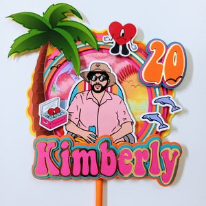 Personalized Cake Topper, Bad Bunny Inspired Cake Topper, Un Verano Sin Ti Inspired Cake Topper.