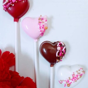 Heart Pop Lollipop Chocolate Candy Mold - 4 Cavity Valentine's Day Treat Maker