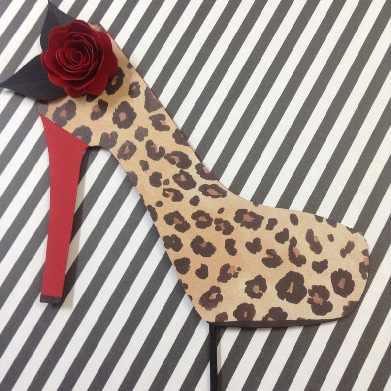 Leopard Print Shoe Cake Topper Leopard High Heel Cake