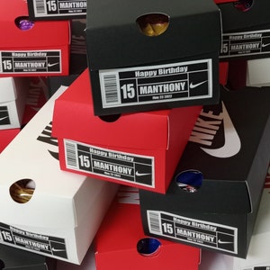 Fullhawl 12 Sets Mini Shoe Gifts Boxes For Party Favors 4.7 X 2.5 X 2 Inch Sports Mini Sneaker Box With Editable Label For Candi - View #9