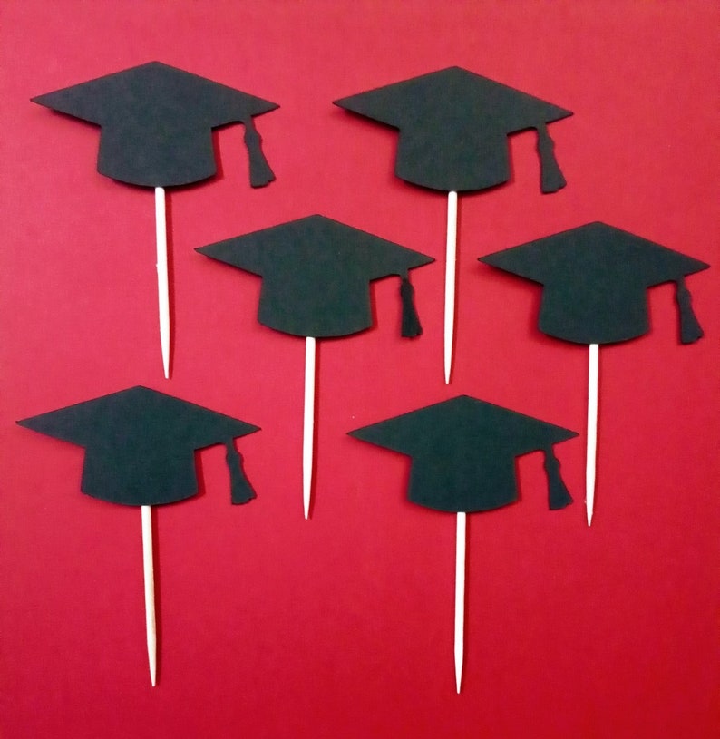 Graduation Cap Cupcake Toppers Graduation Hat Cupcake Etsy