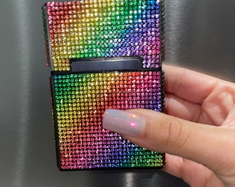 Glitzernde Zigarettenetuis / Box | Kipp Boxen | Zigarettendosen | Zigaretten Halter | Funky Geschenk für Sie | Zigarren | Blechdose | Feuerzeuge