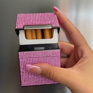 Portasigarette Sparkle rosa bubblegum / Scatola / Scatole per sigarette / Lattine per sigarette / Portasigarette / Regalo funky per lei / Sigari / Lattina per tabacco /