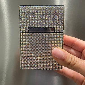 Bianco ghiaccio .. Sparkle Portasigarette / Scatola / Scatole per sigarette / Lattine per sigarette / Portasigarette / Regalo funky per lei / Sigari / Lattina per tabacco /