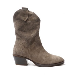 Botas de cowboy de camurça femininas, sapatos estilo ranch, botas de cowboy, botas de sela, estilo western, botas Bally - Puente