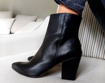 Aaden block top heel booties