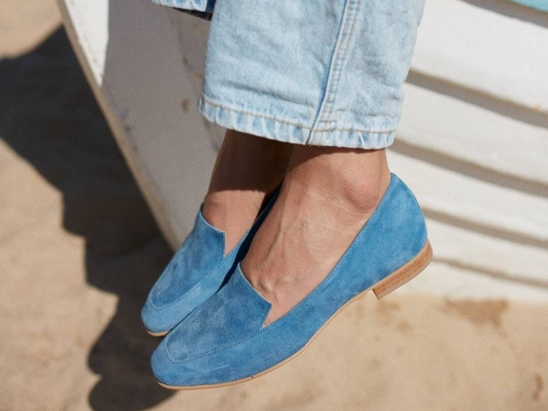 Buy Women's Leather Loafers, Stylish Flats, Slip-on Sandals, Suede Slipper,  Full Pumps, Handmade- Daryl Online in India