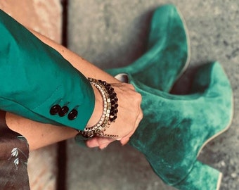 Emerald green ankle clearance boots