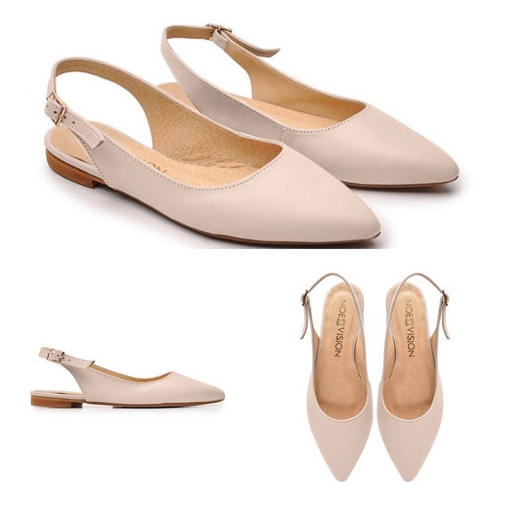 Flat leather pumps hotsell