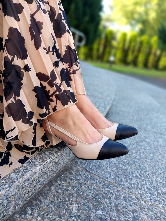 Black Mesh Heels with Pearls & Silver Argyle Cross Threads